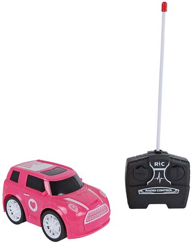 Bestuurbare auto Roadstar RC roze speelgoedauto 27Mhz 13,5cm-2