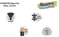 Bestuurbare auto Roadstar RC roze speelgoedauto 27Mhz 13,5cm-3