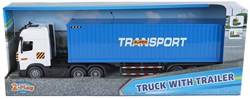 Vrachtwagen speelgoed 2-Play met oplegger frictie licht geluid 38cm