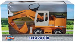 Graafmachine speelgoed 2-Play 1:24 schaal 27cm geel kunststof