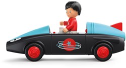 Toddys speelgoedauto Sam Speedy met licht en geluid - 3-delig - zwart/turquoise - inclusief beweegbare figuur