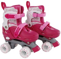 Rolschaatsen roze verstelbaar kinder skates maat 27-30 aluminium frame-2