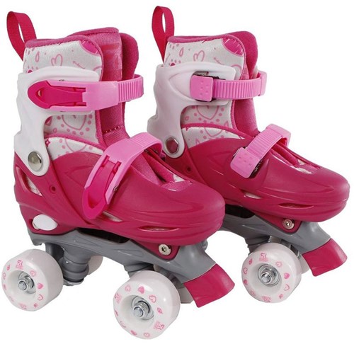 Rolschaatsen roze verstelbaar kinder skates maat 27-30 aluminium frame-2
