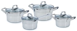 BK Premium+ pannenset 4-delig RVS veilig afgietsysteem zilver