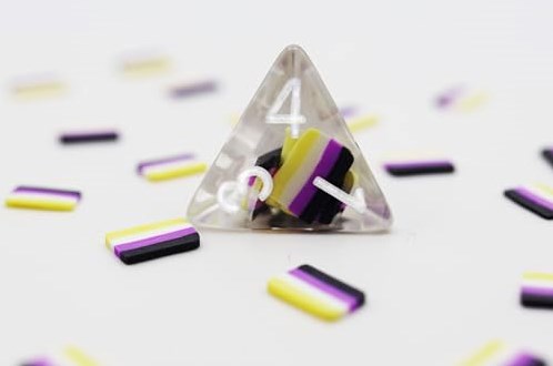 Foam Brain Games dobbelstenen Nonbinary Flag RPG set multicolor-3