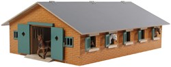 Kids GLOBE houten paardenstal speelgoed met 9 paardenboxen 1:32 schaal