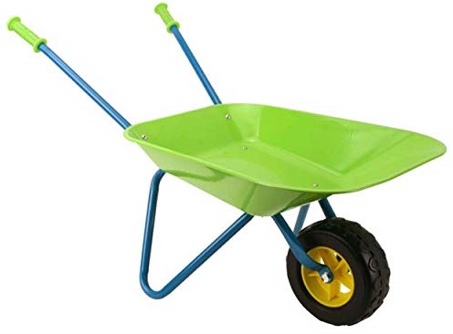 Alert kruiwagen metaal buitenspeelgoed groen-blauw voor kinderen 78 cm