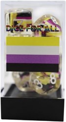 Foam Brain Games dobbelstenen Nonbinary Flag RPG set multicolor