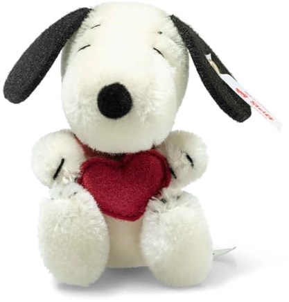 Steiff pluche Miniature Snoopy with heart, white - 9 cm