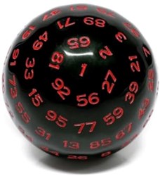 Foam Brain Games dobbelsteen 45mm D100 zwart rood - educatief speelgoed