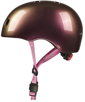 Micro kinderhelm fiets step Deluxe Neochrome Pink met LED-licht-2