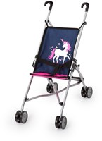 Bayer Chic 2000 poppenbuggy blauw eenhoorn - stevige kinderwagen speelgoed