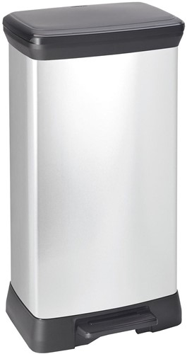 Curver Decobin pedaalemmer 50L zilver metallic/zwart