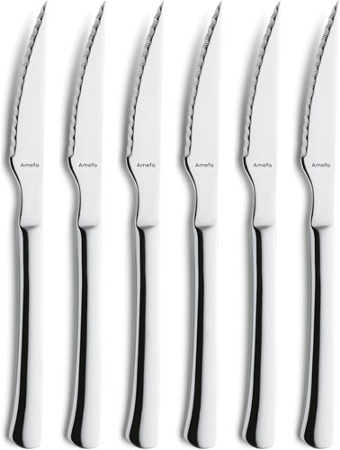 Amefa steakmessen Chuletero 6 stuks RVS zilver vaatwasserbestendig-3