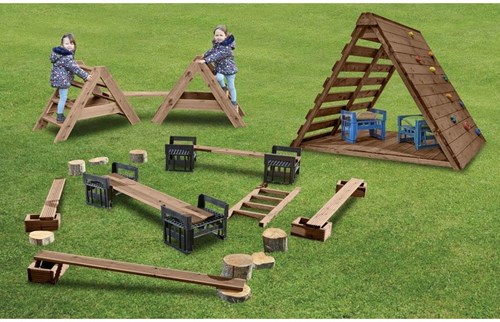 Cosy houten speelset Simply Sturdy Steps 4-delige set buiten-2