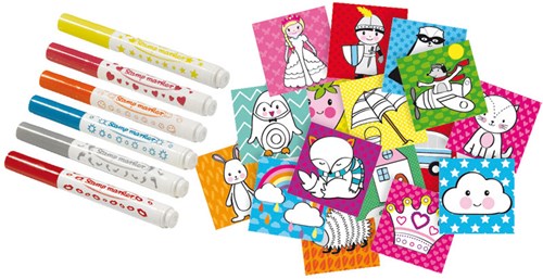 Ses stempelstiften - creatieve knutselset voor kinderen-2