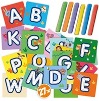 Ses alfabet klei set - leer het ABC met boetseerklei en kaarten-2