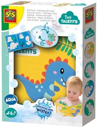 Ses badboek dino's - waterkleurboek voor kinderen - herbruikbaar en waterbestendig