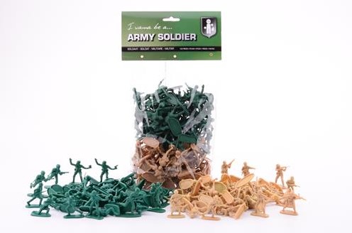 100 Soldaten In Zak 4-5 cm 26172