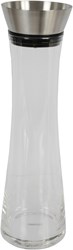 Cuisine Elegance glazen karaf water met zeef 1 liter RVS deksel