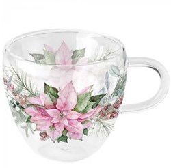 Ambiente glas dubbelwandig kerstbloem design - dubbelwandig glas