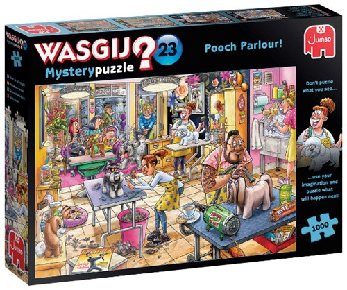 Jumbo puzzel Wasgij Mystery 23 - Pooch Parlour! (1000 stukjes)