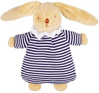 Trousselier Knuffelkonijn rammelaar blauw-wit gestre