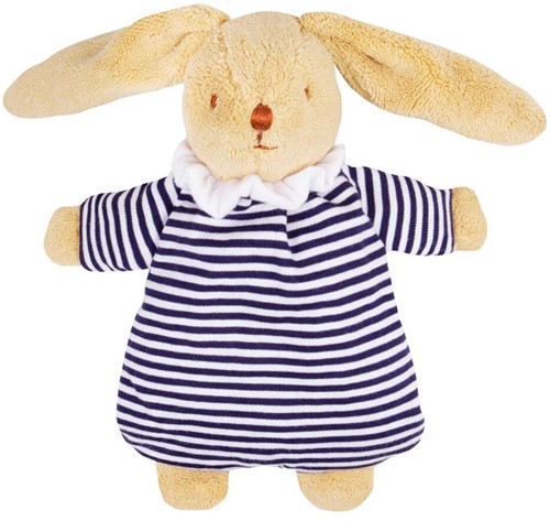 Trousselier Knuffelkonijn rammelaar blauw-wit gestre