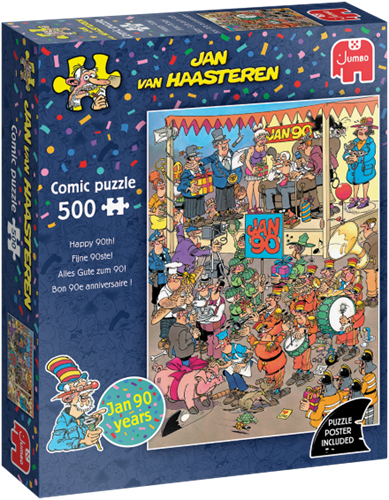 Jumbo legpuzzel Jan van Haasteren Fijne 90ste! 500 stukjes cartoon