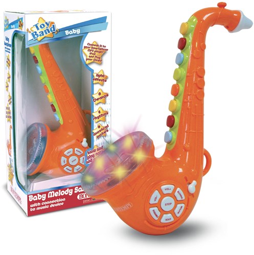 Bontempi elektronische saxofoon speelgoed met lichteffecten oranje-3