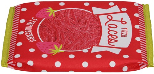 Aardbeien Snoep Etui groot rood etui met aardbeien print en rits