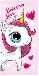 Badhanddoek unicorn microvezel roze 70x140 cm eenhoorn strand