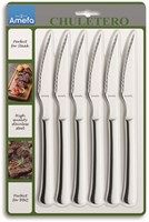 Amefa steakmessen Chuletero 6 stuks RVS zilver vaatwasserbestendig-2