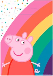 Peppa Pig uitdeelzakjes regenboog 8 stuks papier feest
