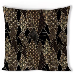 Ambiente kussenhoes kerst zwart goud luxe katoen design