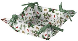 Ambiente Broodmand katoen Winter greenery wit - stijlvolle tafelaccessoire