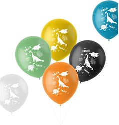 Folat ballonnen dinosaurus latex 33 cm 6 stuks kleurrijk feest