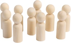 Eduplay houten poppetjes speelgoed set - grote houten figuren 10 stuks