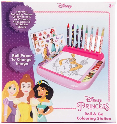 Disney Prinses Tekenbord met Rol Kleurset, 12dlg.