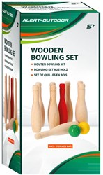 Alert houten bowling set outdoor met opbergnet voor kinderen