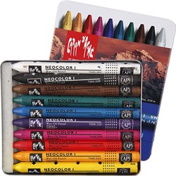 Caran d'Ache waskrijt Neocolor I set 10 kleuren oliekrijtjes
