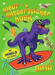 Mondikaarten kleurboek dino met glitterstickers - creatief speelgoed