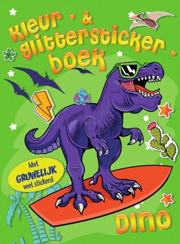 Mondikaarten kleurboek dino met glitterstickers - creatief speelgoed