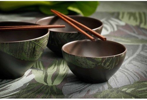 Palmer schaal keramiek jungle aurora 15 cm bruin groen servies-3