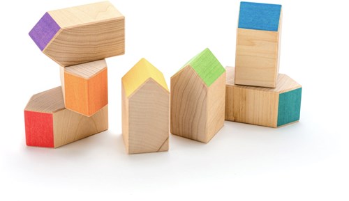 Ocamora houten speelgoed huizen educatief spel multicolor-2