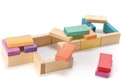 Ocamora speelgoed plankenset groot multicolor educatief karton