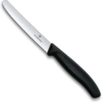Victorinox Tomatenmes keukenmes gekarteld zwart 6 stuks roestvrij staal