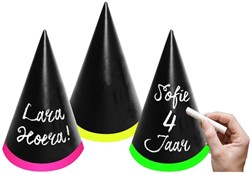 Folat - Feesthoedjes beschrijfbaar met krijt 6 stuks party decoratie