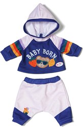 BABY born poppen joggingpak blauw 43cm - poppenkleding polyester