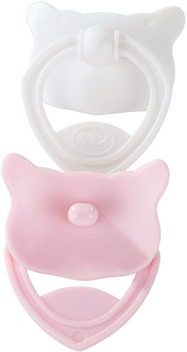 Götz Basic Boutique, Fopspeen ""Pink & white"", babypoppen 30-33 cm / 42-46 cm / 48 cm (Inhoud: 2 stuks)